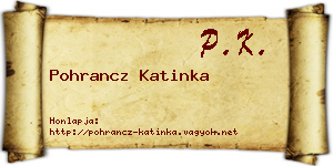 Pohrancz Katinka névjegykártya